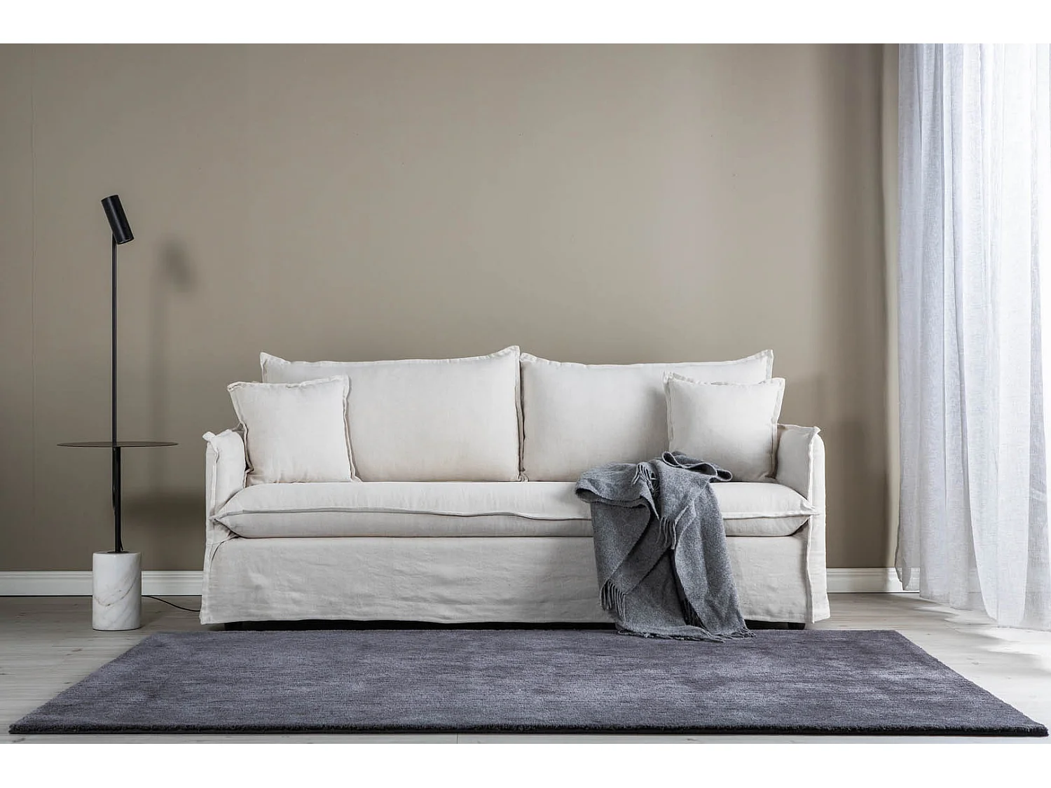 Canapé Droit 3 Places "Nova" 200cm Beige