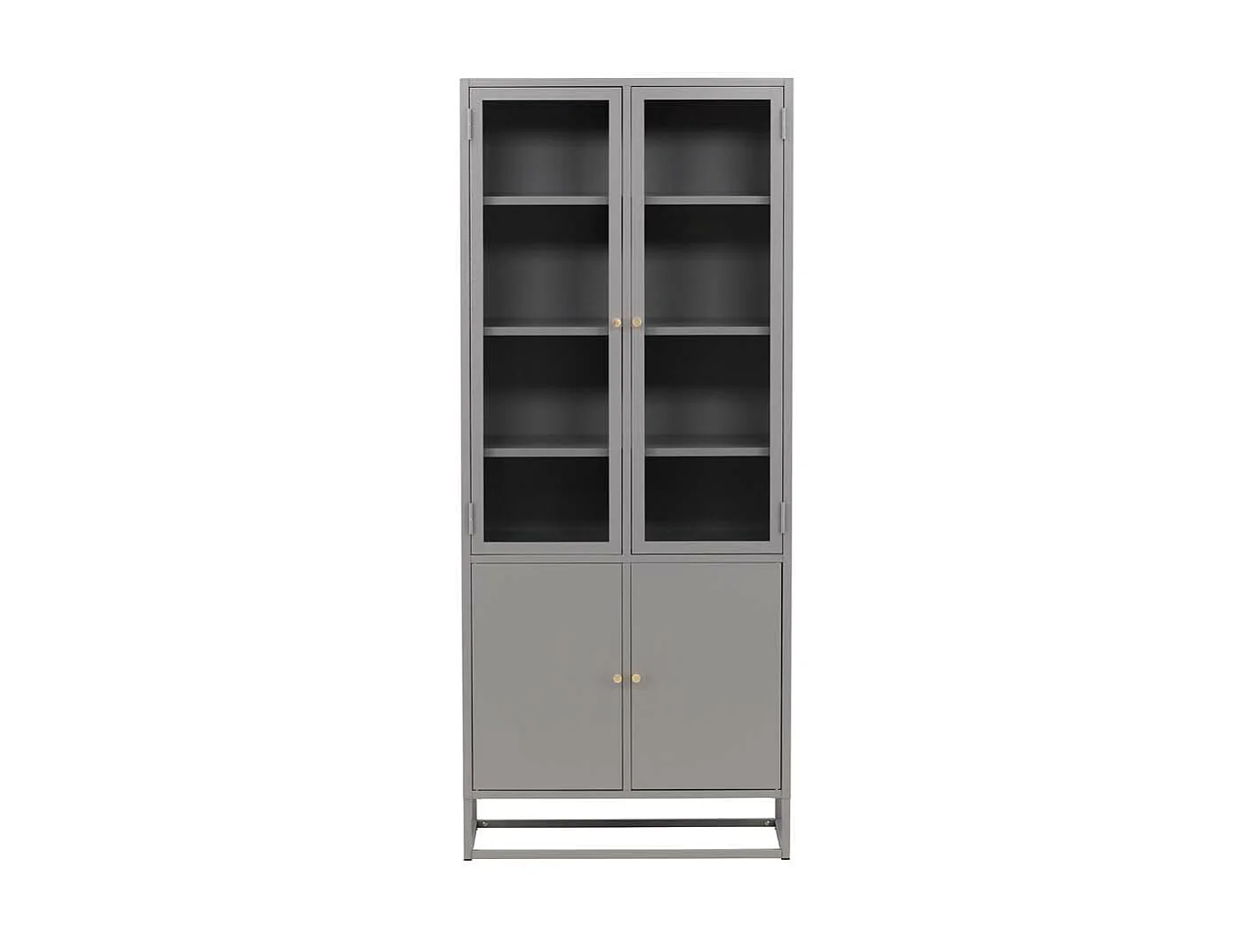 Vaisselier 4 Portes "Bakal" 190cm Gris Clair