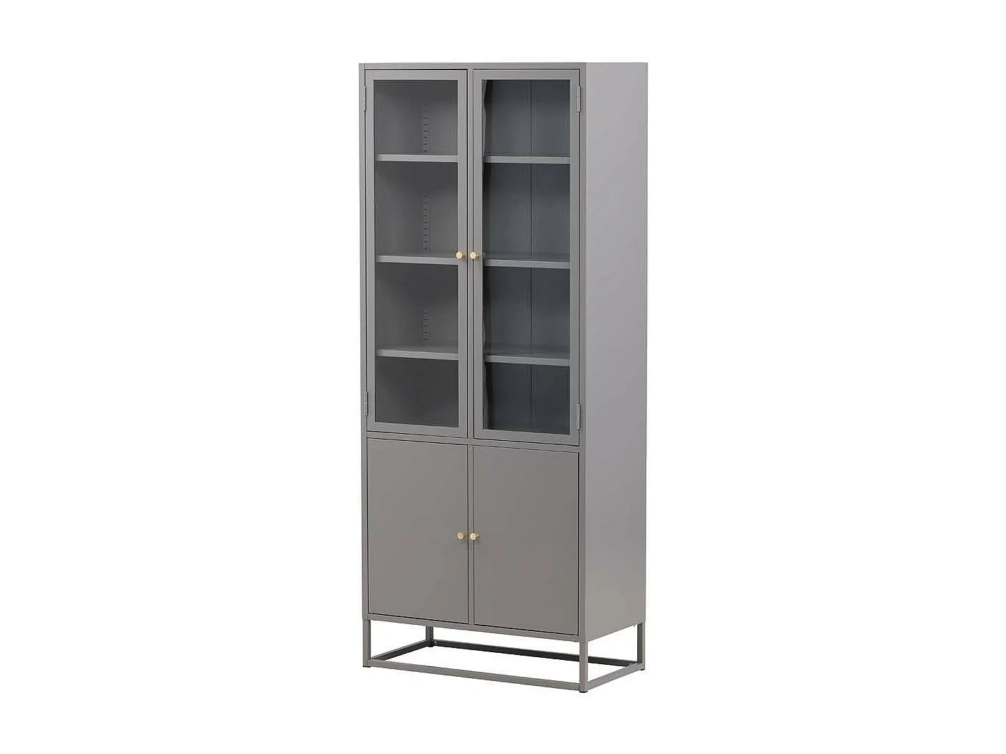 Vaisselier 4 Portes "Bakal" 190cm Gris Clair