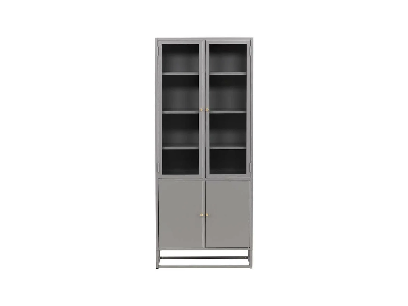 Vaisselier 4 Portes "Bakal" 190cm Gris Clair