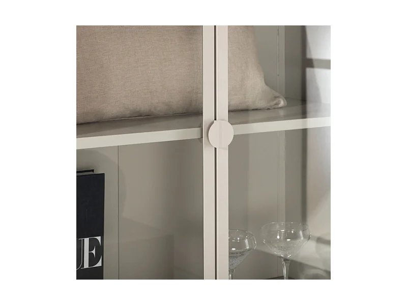 Vitrine Design 2 Portes "Piring" 190cm Beige