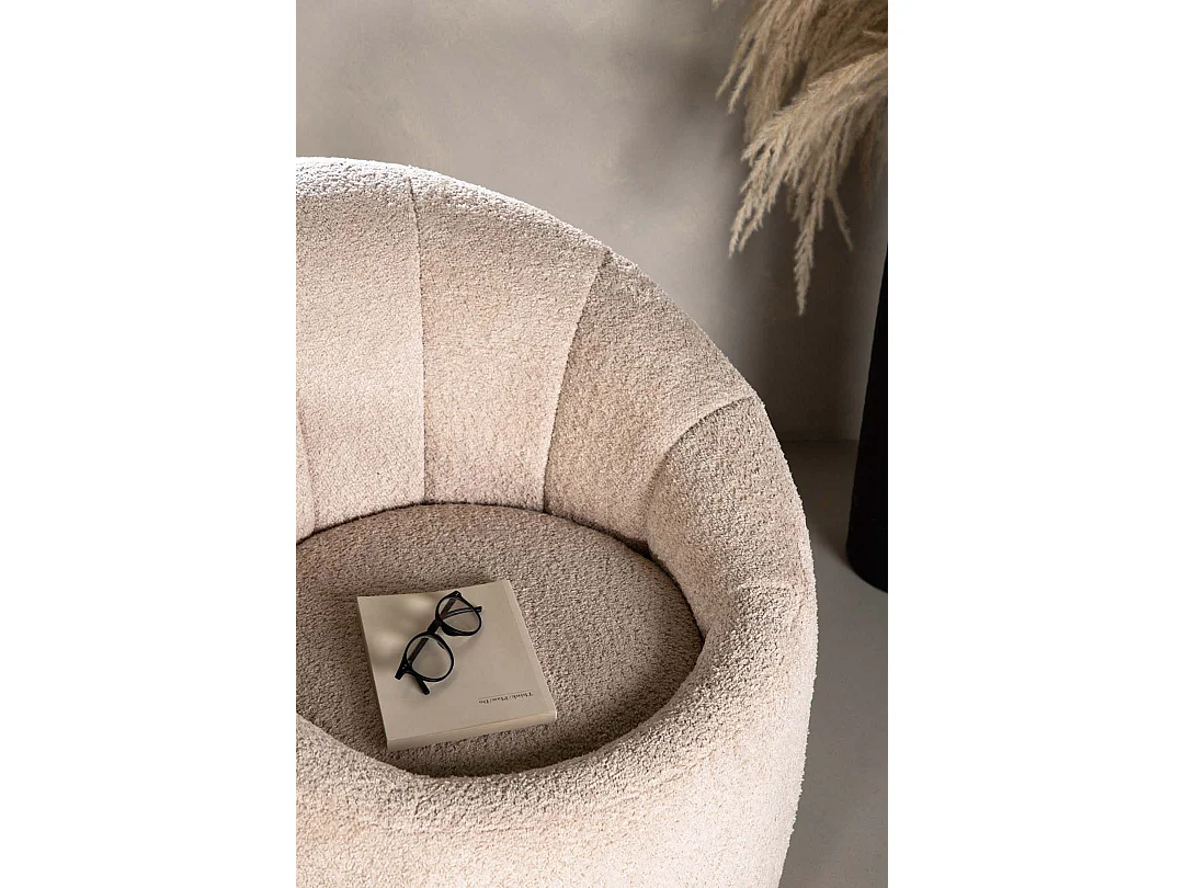 Pouf Rond Design "Warren" 80cm Beige