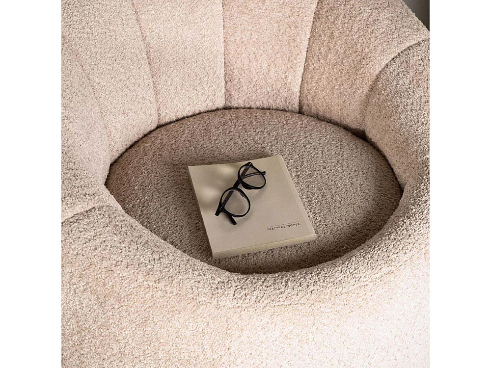 Pouf Rond Design "Warren" 80cm Beige