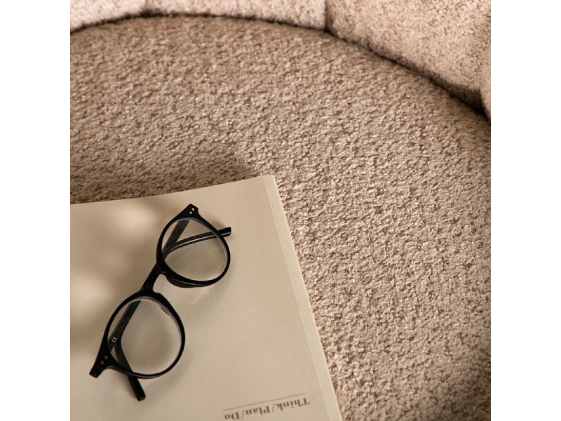 Pouf Rond Design "Warren" 80cm Beige