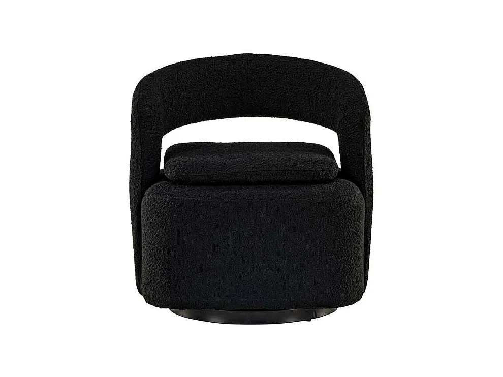 Fauteuil Design Bouclette "Laurel" 75cm Noir