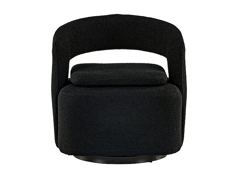 Fauteuil Design Bouclette "Laurel" 75cm Noir