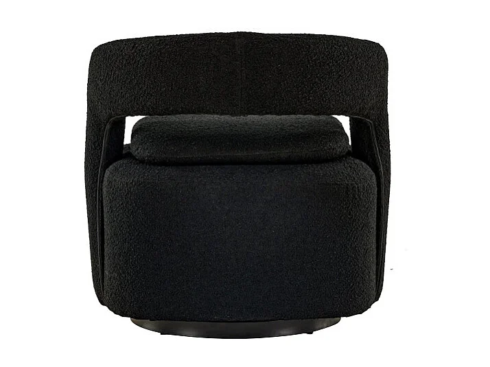 Fauteuil Design Bouclette "Laurel" 75cm Noir