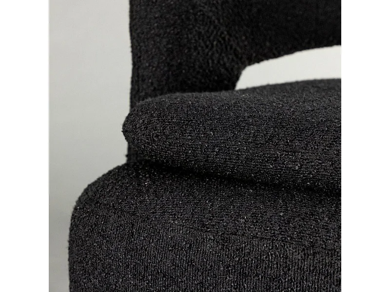 Fauteuil Design Bouclette "Laurel" 75cm Noir