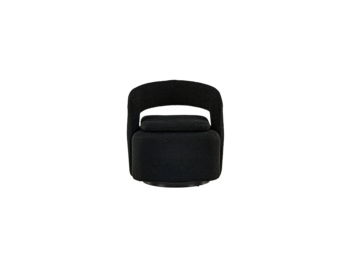 Fauteuil Design Bouclette "Laurel" 75cm Noir