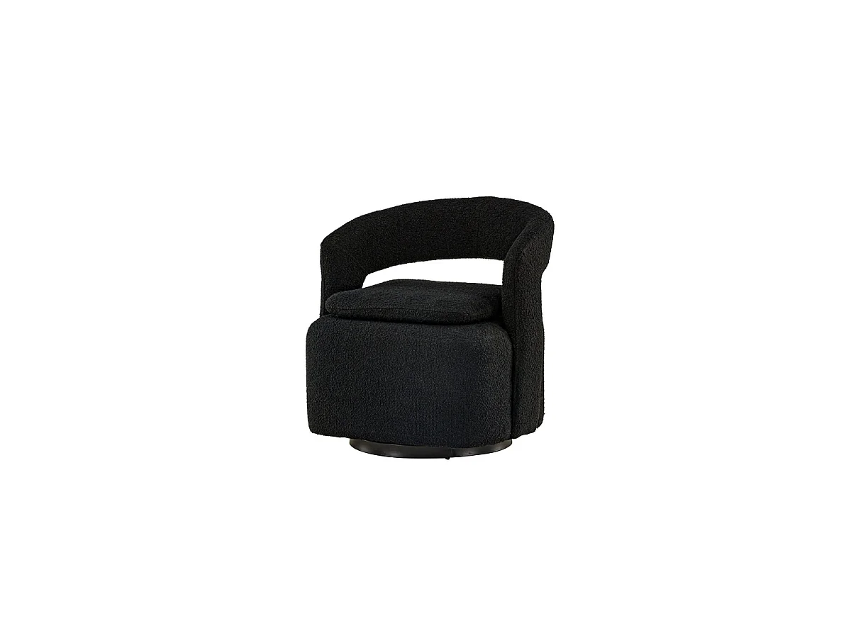 Fauteuil Design Bouclette "Laurel" 75cm Noir