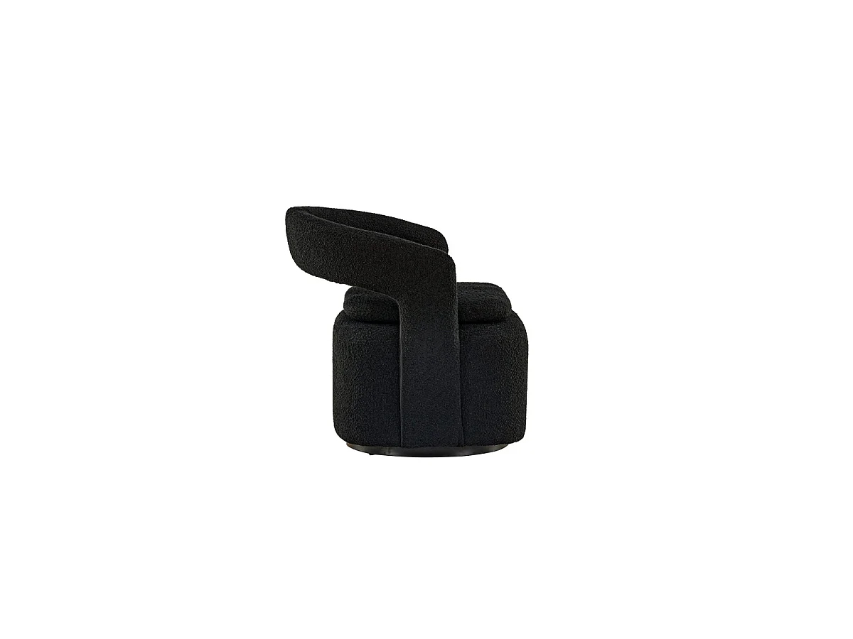 Fauteuil Design Bouclette "Laurel" 75cm Noir