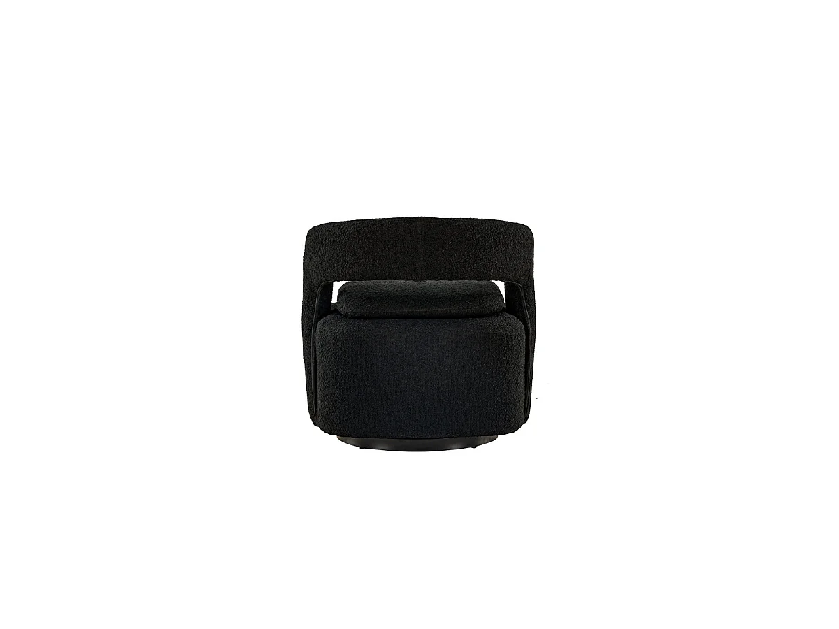 Fauteuil Design Bouclette "Laurel" 75cm Noir