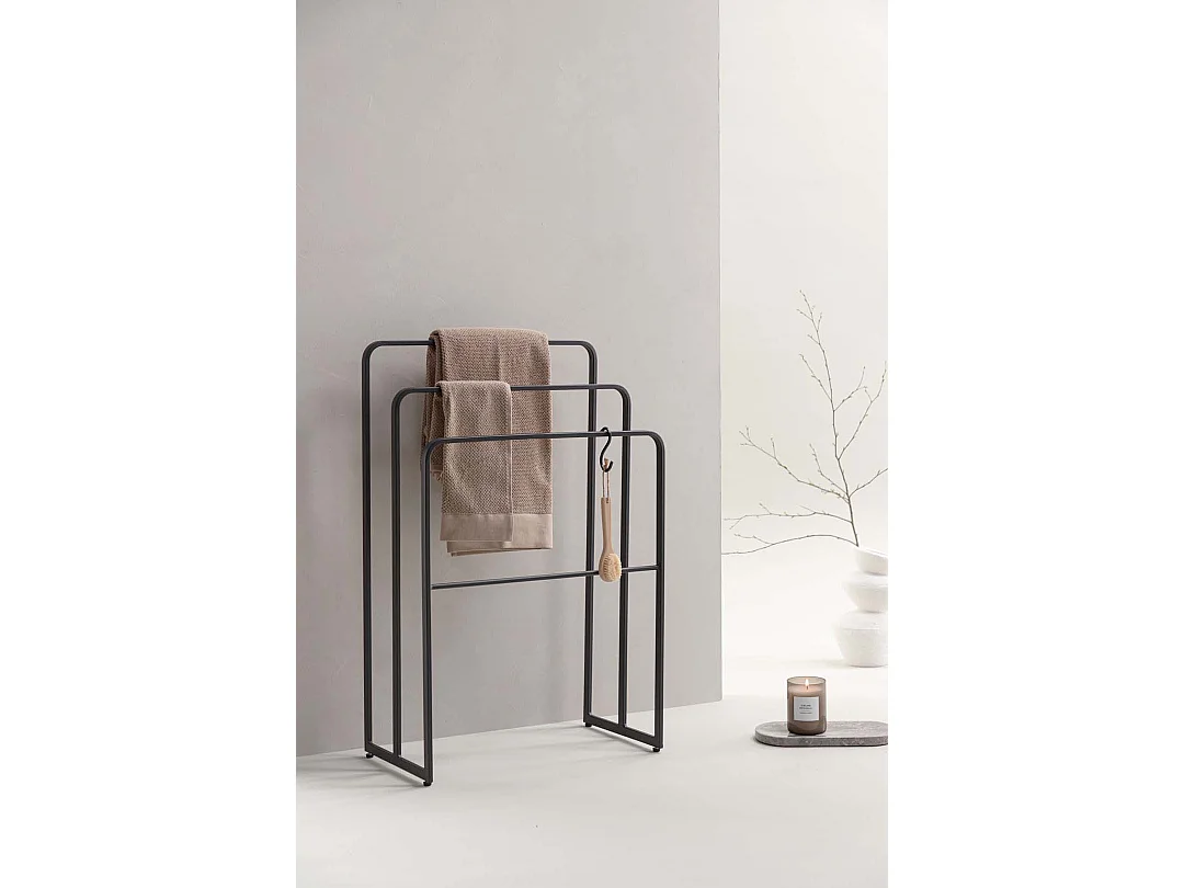 Drammen Wandgarderobe Handtuchhalter Stahl schwarz.