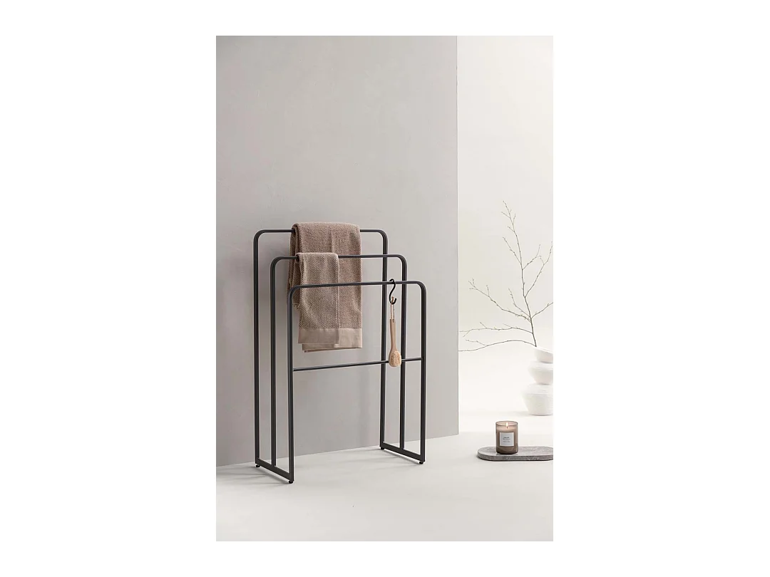 Porte-Serviettes 3 Arceaux "Drammen" 84cm Noir