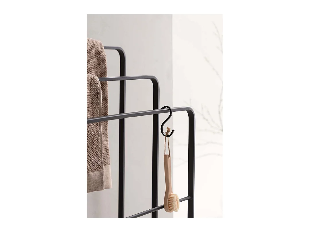 Porte-Serviettes 3 Arceaux "Drammen" 84cm Noir