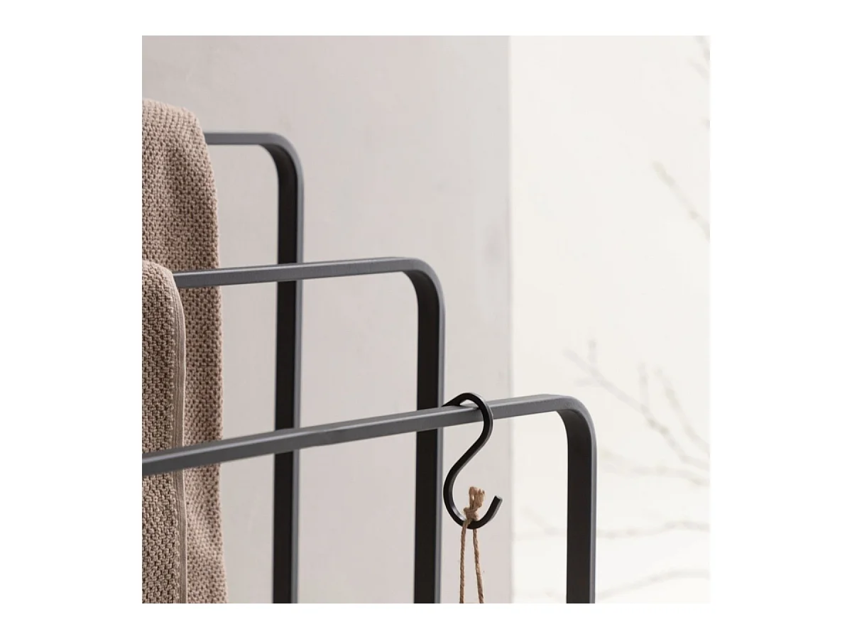 Porte-Serviettes 3 Arceaux "Drammen" 84cm Noir