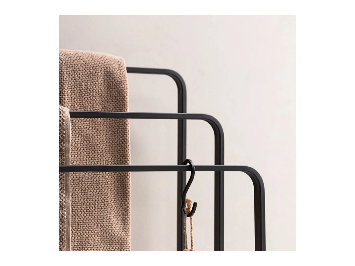 Porte-Serviettes 3 Arceaux "Drammen" 84cm Noir