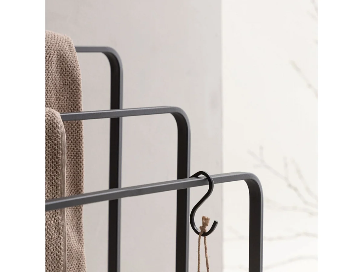 Porte-Serviettes 3 Arceaux "Drammen" 84cm Noir