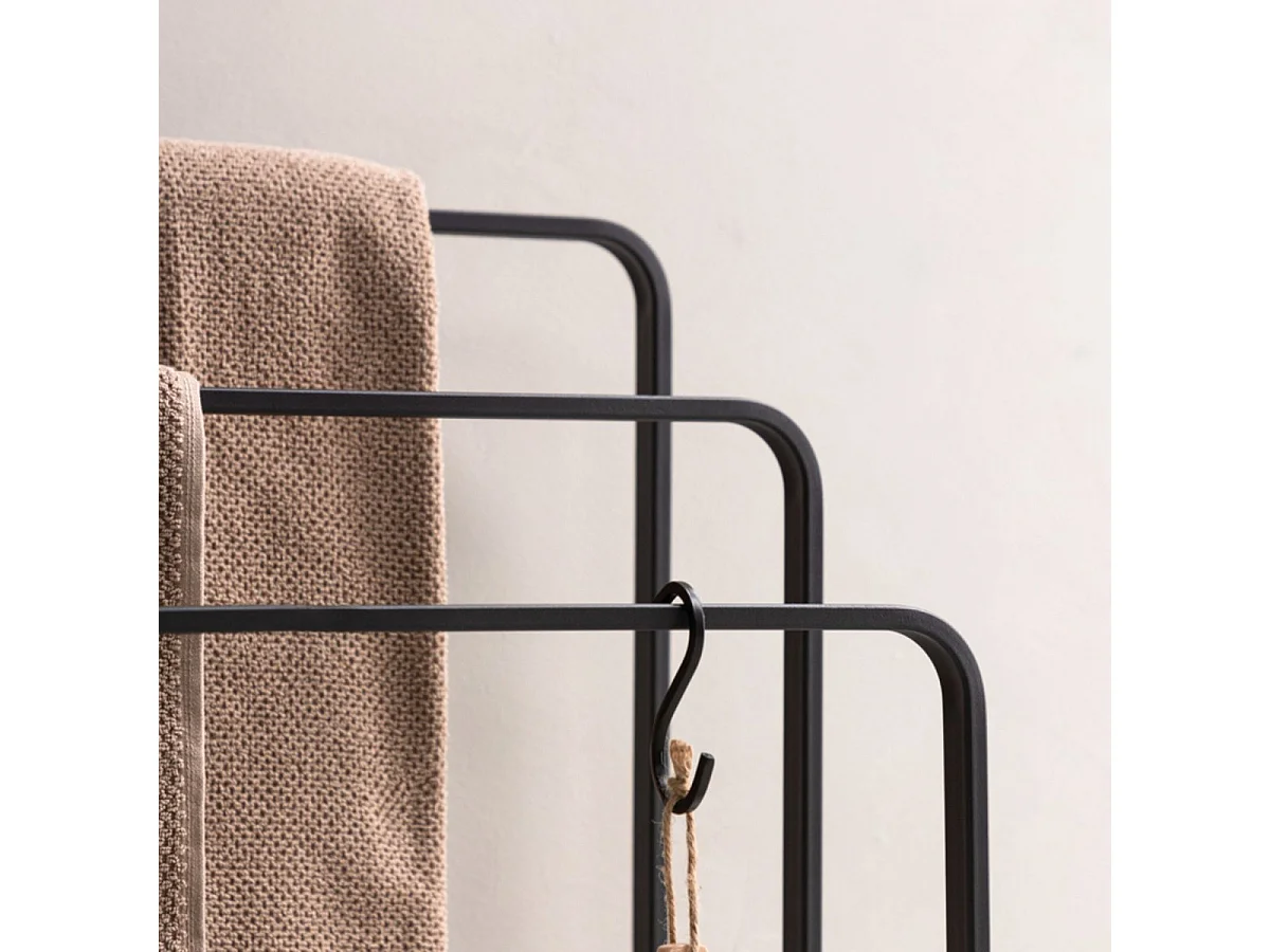 Porte-Serviettes 3 Arceaux "Drammen" 84cm Noir