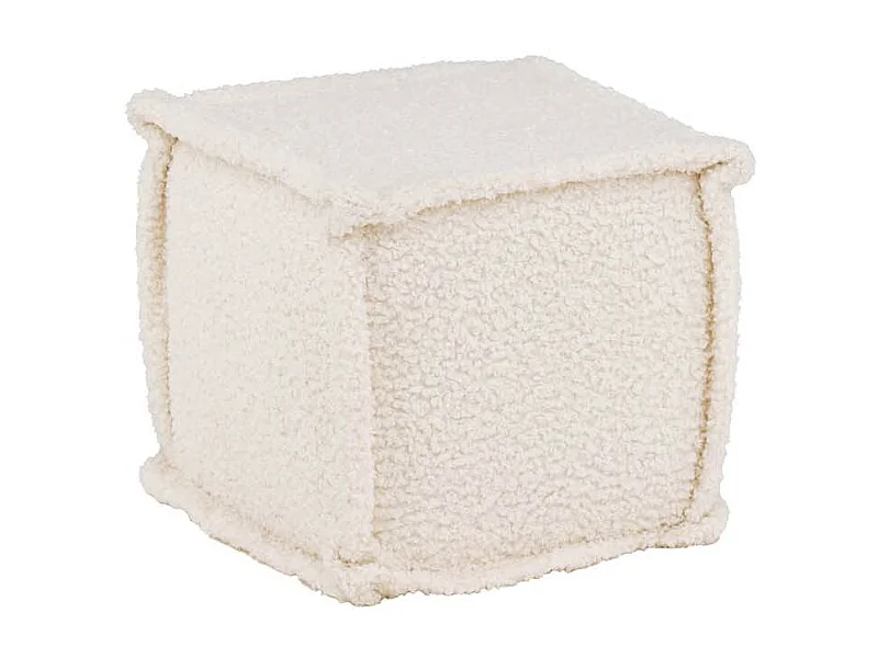 Pouf Carré Bouclette "Castine" 40cm Naturel