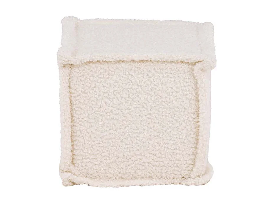 Pouf Carré Bouclette "Castine" 40cm Naturel
