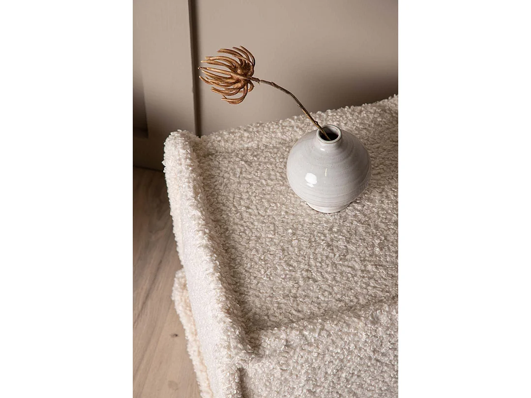 Pouf Carré Bouclette "Castine" 40cm Naturel