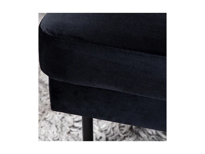 Puf Zoom de terciopelo negro.