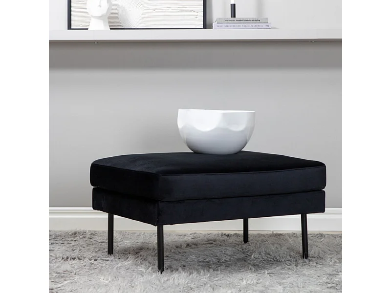 Pouf Design en Velours "Zoom" 85cm Noir