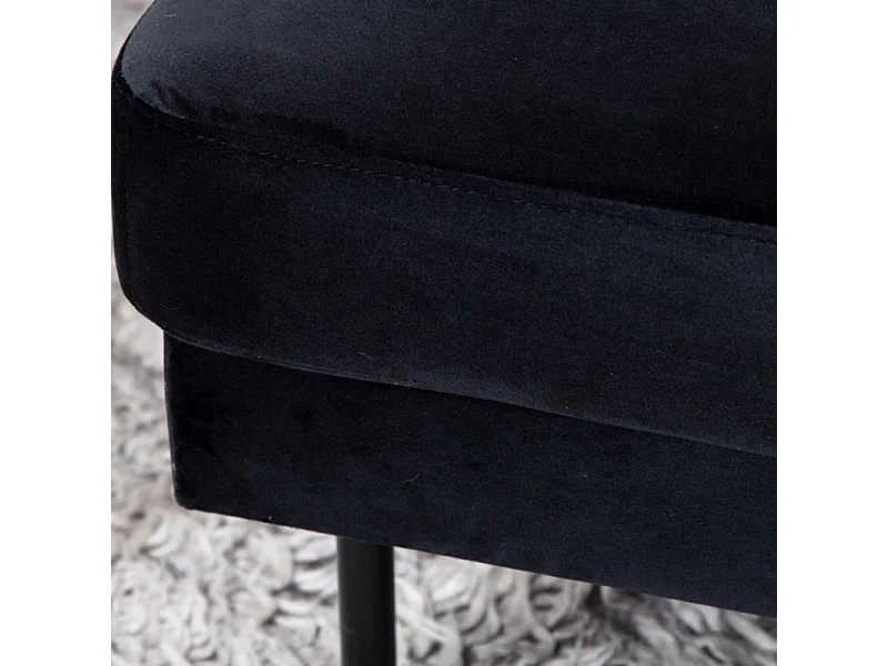 Pouf Design en Velours "Zoom" 85cm Noir