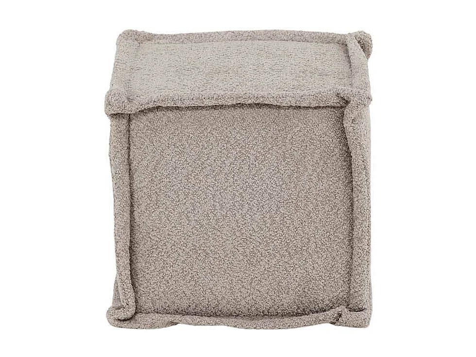 Pouf Carré en Tissu "Castine" 40cm Gris Clair