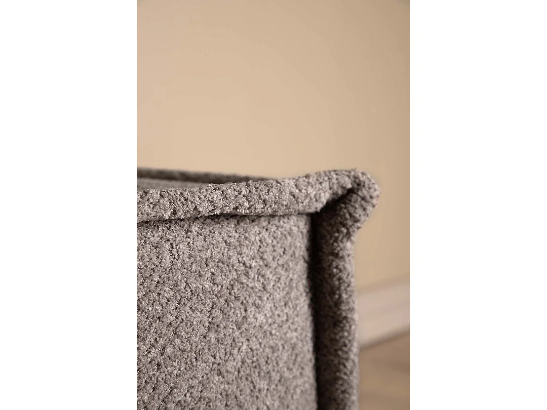 Pouf Carré en Tissu "Castine" 40cm Gris Clair