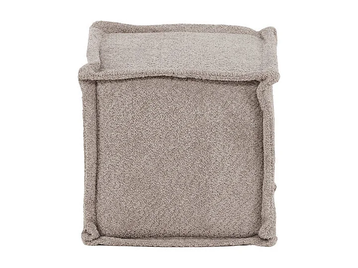 Pouf Carré en Tissu "Castine" 40cm Gris Clair