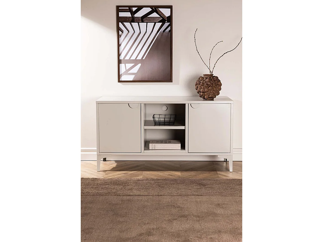 Piring TV-meubel 2 deuren 1 plank beige.