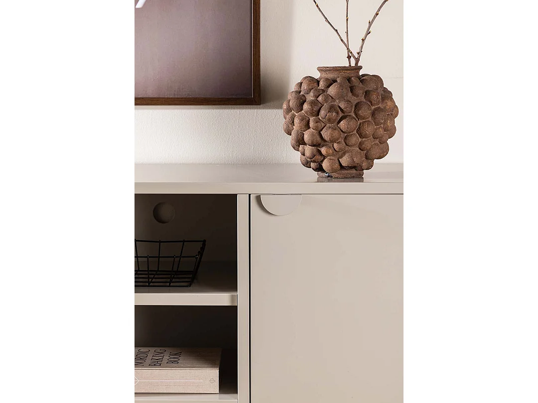 Meuble TV 2 Portes "Piring" 120cm Beige