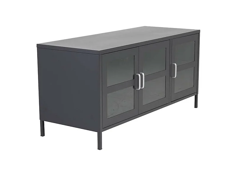 Acero TV Tisch 3 Glastüren schwarz.