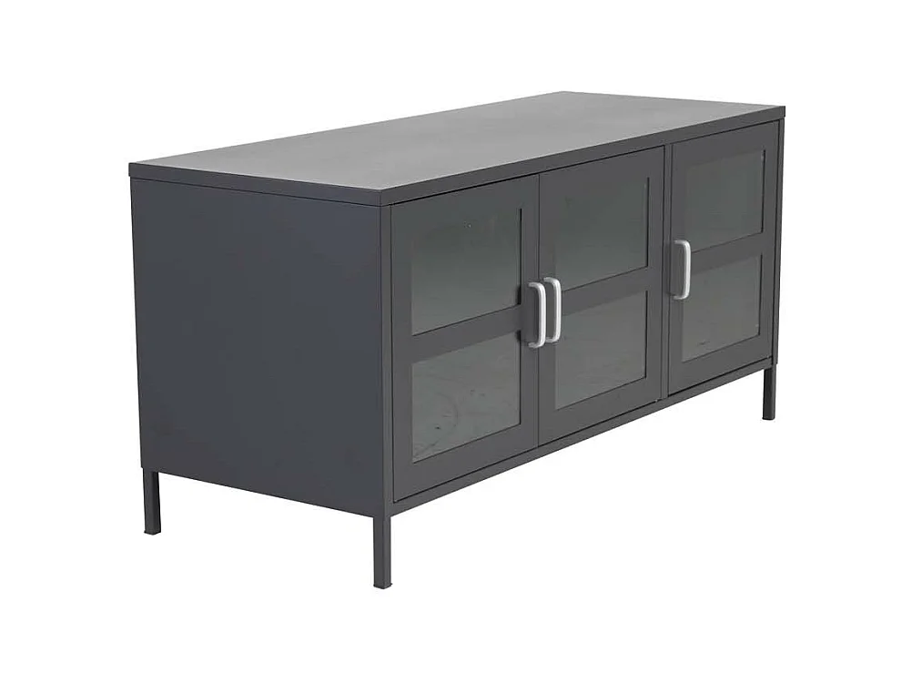 Meuble TV 3 Portes "Acero" 120cm Noir