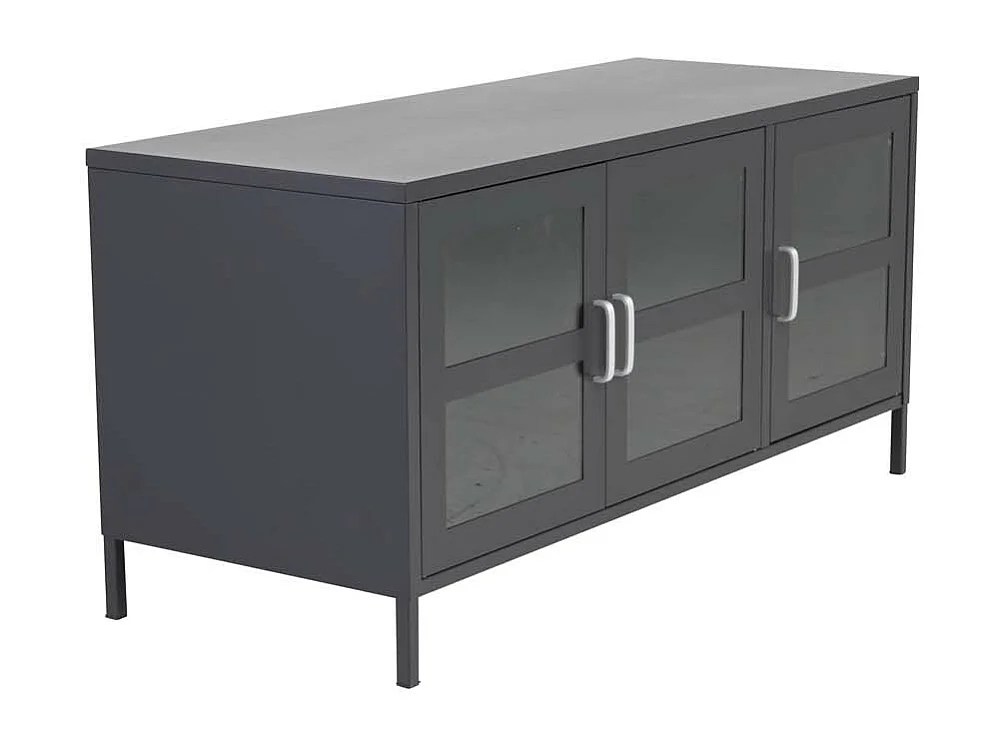 Meuble TV 3 Portes "Acero" 120cm Noir