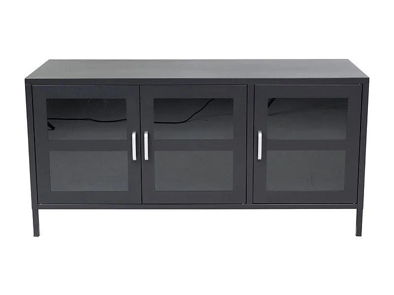 Meuble TV 3 Portes "Acero" 120cm Noir