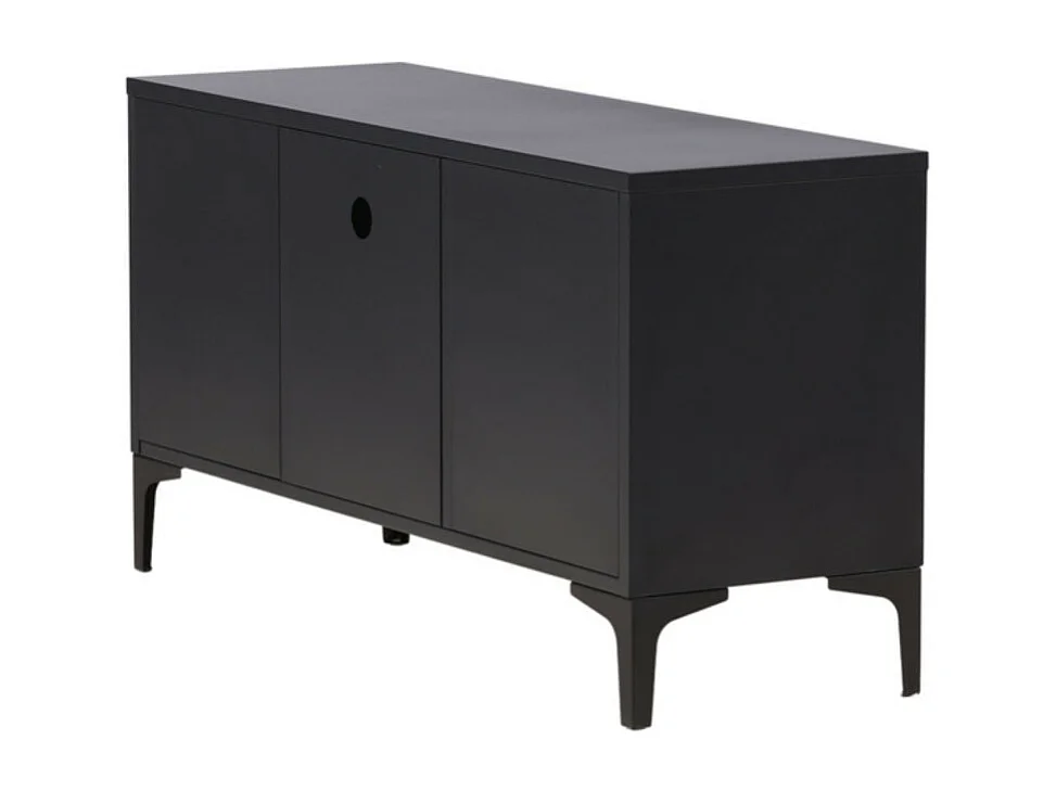 Piring TV-meubel 2 deuren 1 plank zwart.