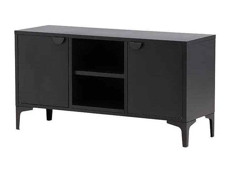 Meuble TV 2 Portes "Piring" 120cm Noir