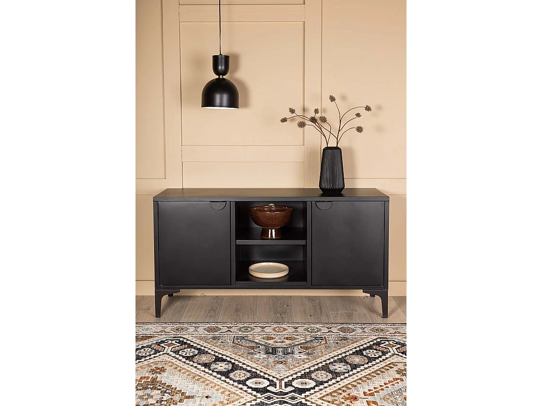 Meuble TV 2 Portes "Piring" 120cm Noir