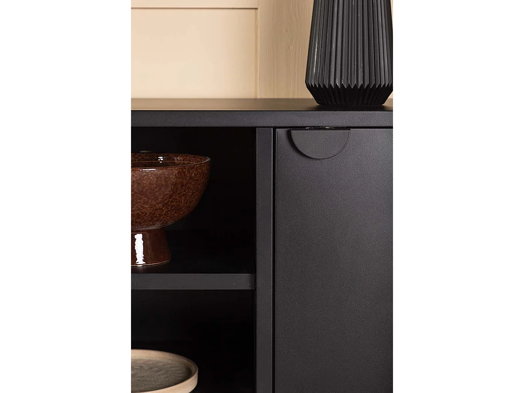 Meuble TV 2 Portes "Piring" 120cm Noir