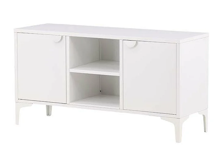 Meuble TV 2 Portes "Piring" 120cm Blanc