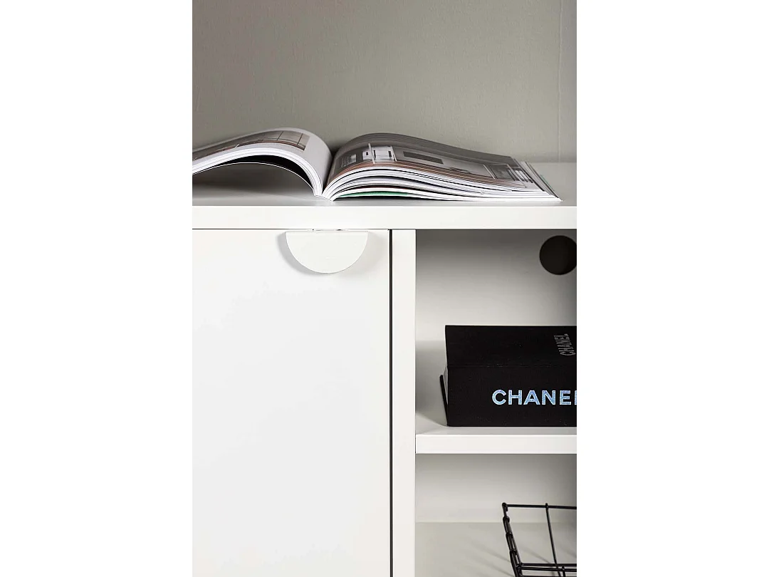 Meuble TV 2 Portes "Piring" 120cm Blanc