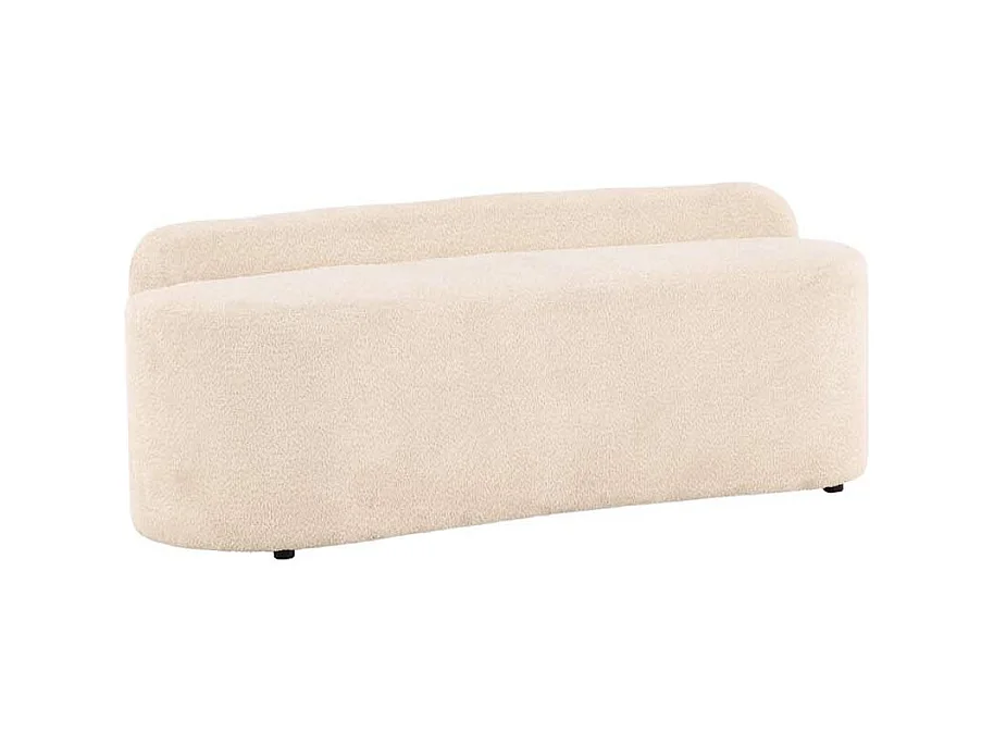 Canapé 2 Places Bouclette "Pocatello" 160cm Blanc