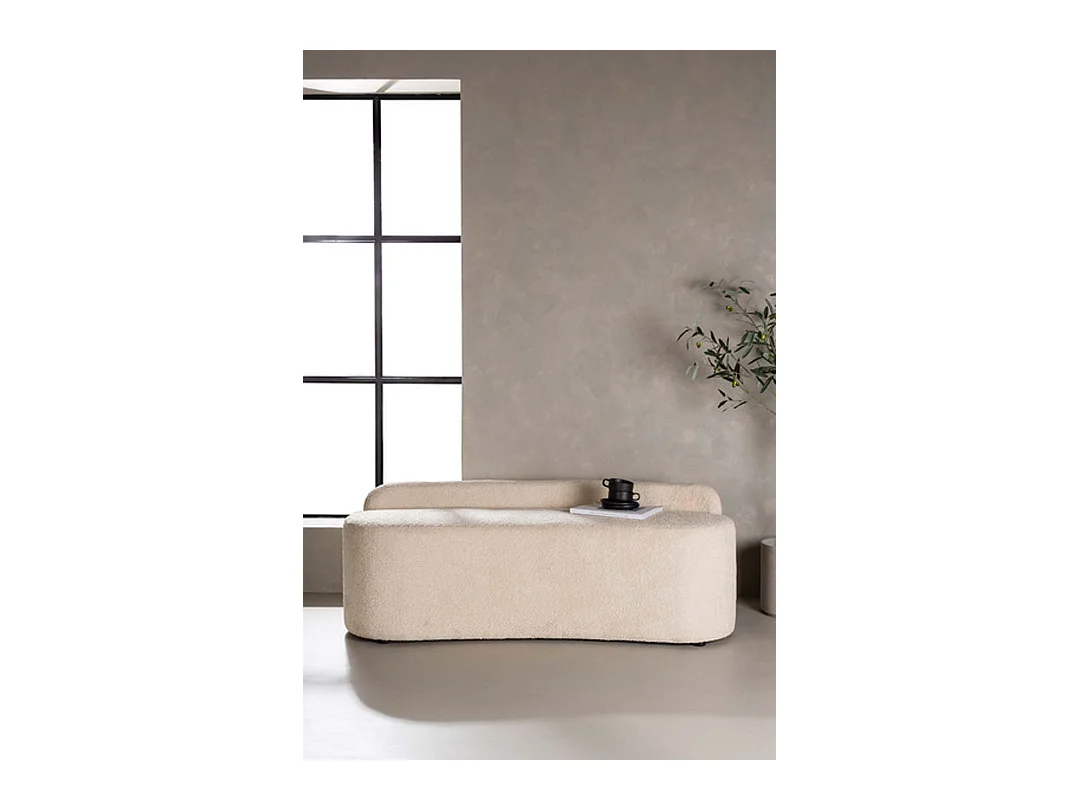 Canapé 2 Places Bouclette "Pocatello" 160cm Blanc