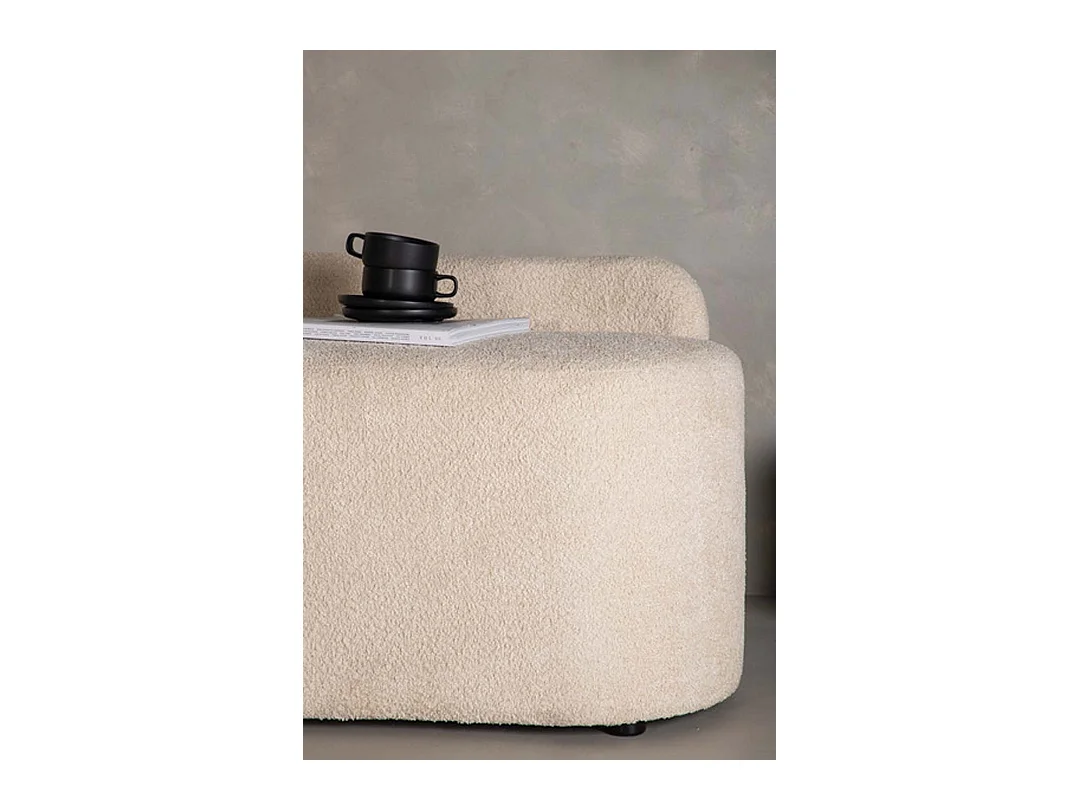 Canapé 2 Places Bouclette "Pocatello" 160cm Blanc