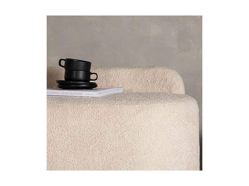 Canapé 2 Places Bouclette "Pocatello" 160cm Blanc