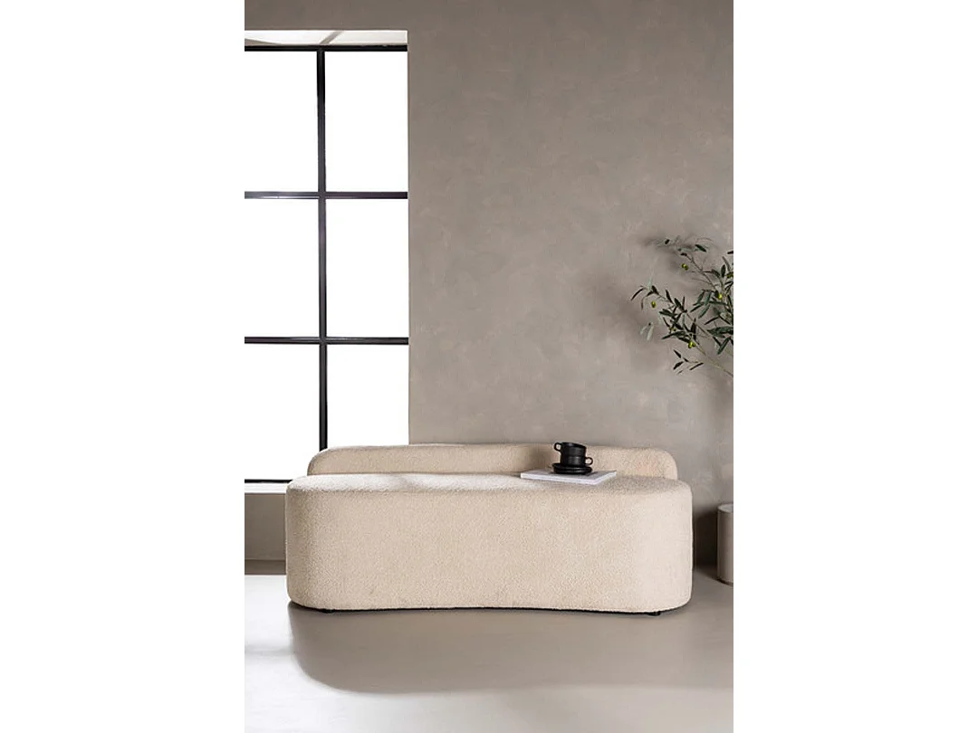 Canapé 2 Places Bouclette "Pocatello" 160cm Blanc