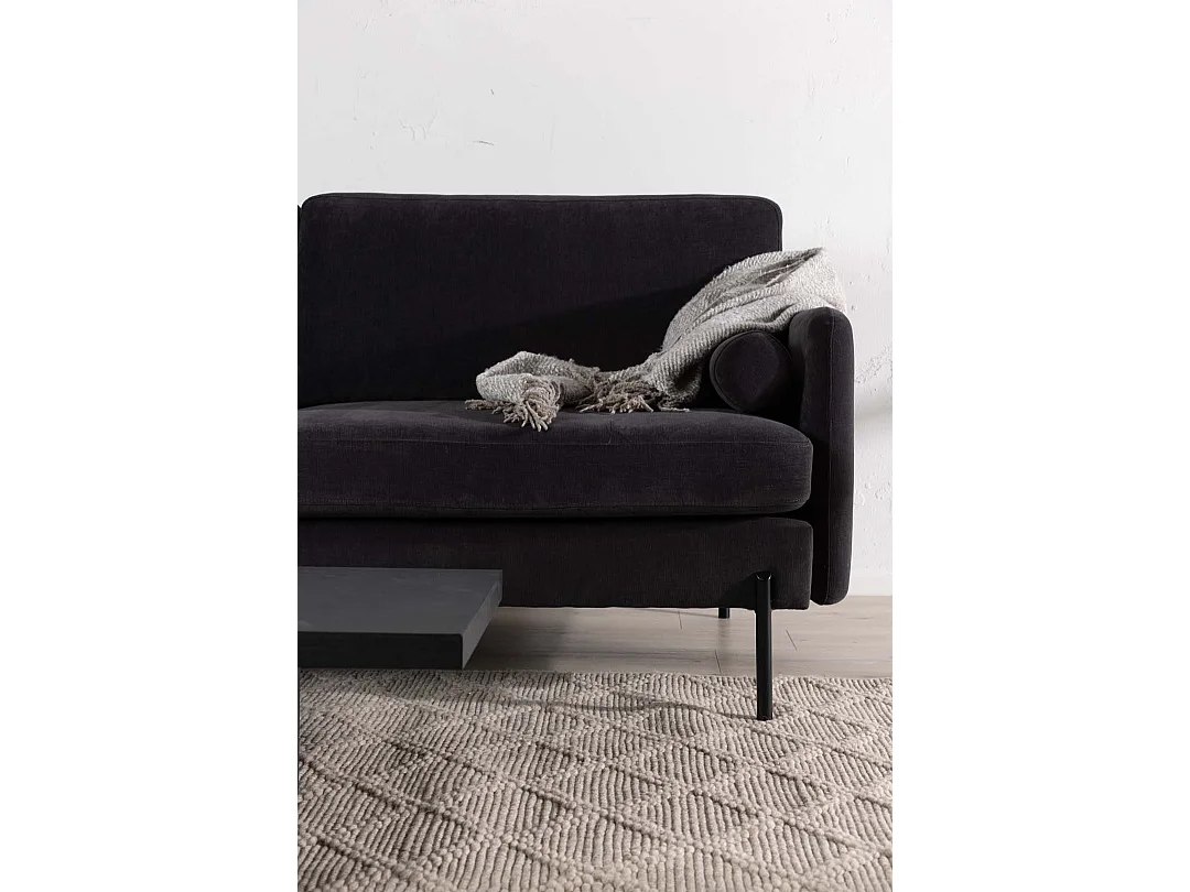 Antibes bank 3 persoons velours donkergrijs.